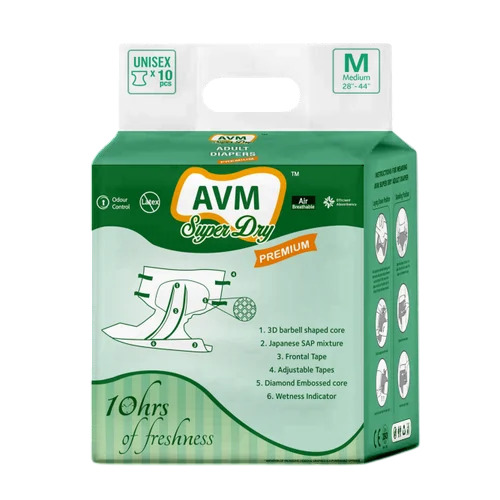 Super Dry Premium Disposable Adult Diaper - Xl Size - Attributes: Hygienic