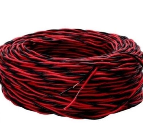 Twin Twisted Flexible PVC Wire - PVC Insulated Copper, 50-100m, Red & Black | Heat Resistant, Fire Retardant, Corrosion Proof, Lightweight