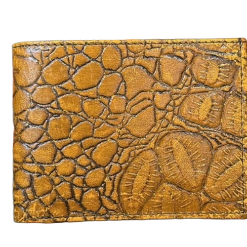 Mens Leather Purse - Leather, Yellow | Soft Texture, Durable, Flexible, Water Resistant, Natural Grain