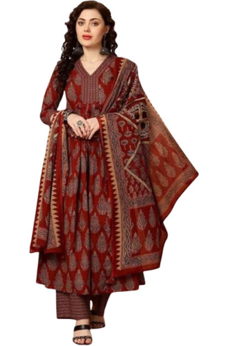Ladies Salwar Suit - Embroidered Regular Fit Machine Washable | Breathable Anti Wrinkle Comfortable Fit Plus Size