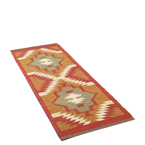 Modern Wool Jute Rug Textured Natural Durrie