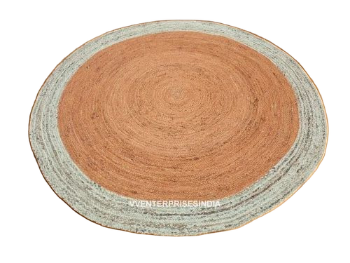 Natural Round Plain Jute Rug