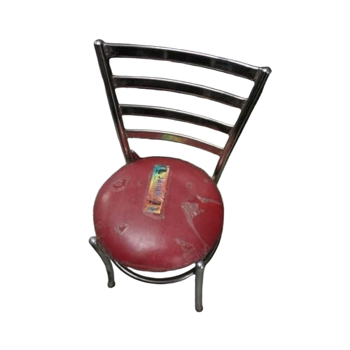 Red Cafeteria Stainless Steel Chair