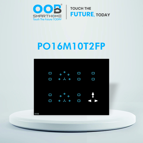 Nubee Home Automation Touch Switch Pearl Series Po16M10T2Fp - Color: Black & White
