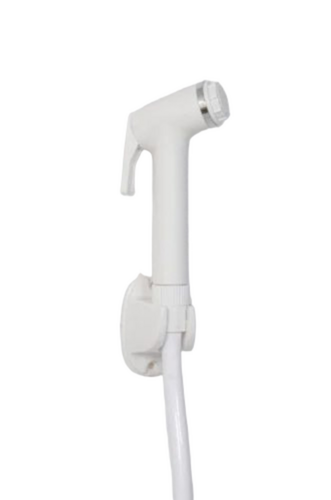 Health Faucet Gun - PTMT Material, 1/2 Inch, White, Manual Trigger, 1 Meter Hose