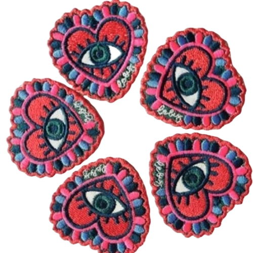 Heart Shape Embroidered Patches