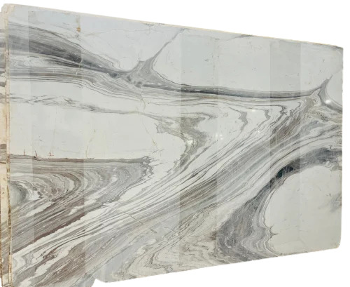 White Volakas Italian Marble - Polished 18mm Slabs, Customized Size, Grey | Durable Fine Finished Rectangle Designer Pattern