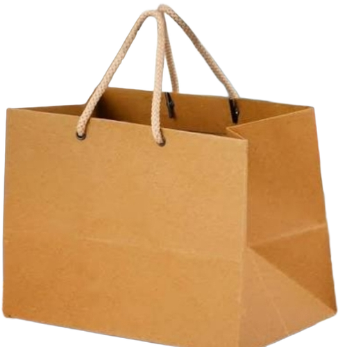 Crafted Paper Bag - Kraft Paper, Customized Size, Brown | Shock Resistant, Eco Friendly, Patch Handle, Fine Finished