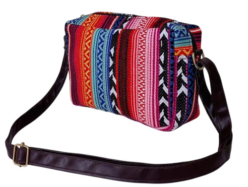 Jaquard Fabric Sling Bag - Jaquard Fabric Standard Size Multiple Colors Shoulder Handles Zipper Lock System