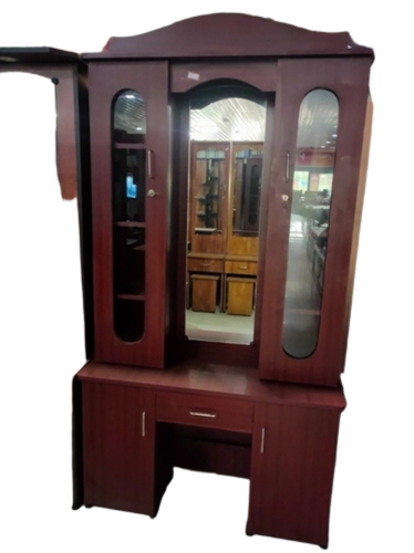 2 Drawers Wooden Dressing Table - Color: Brown