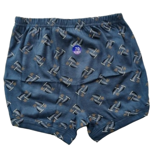 Blue Polyester Printed Kids Underwear - Soft Fabric, Bright Blue, Lightweight, Breathable, Elastic Waistband