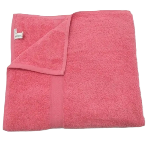 Pink Terry Cotton Bath Towel For Spa - Pattern: Plain Dyed