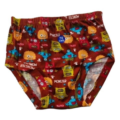 Red Polyester Printed Kids Innerwear