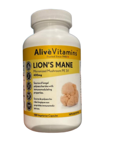 Alive Vitamins Lions Mane Capsules - Best Before: 2 Years