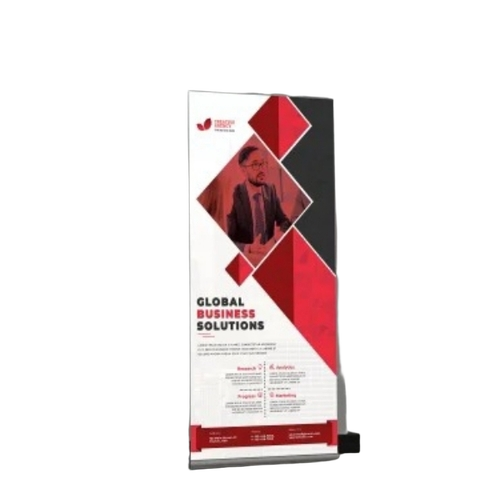 Printed Roll Up Standee - Mild Steel, White Base, Portable Design | Energy Efficient, USB Connectivity, Durable Frame