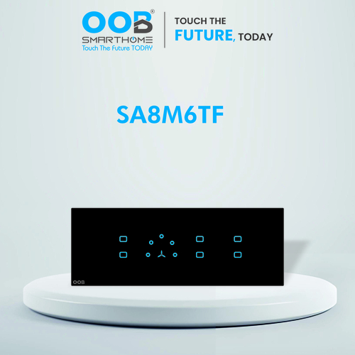 Nubee Home Automation Dimmer Touch Switch Sapphire Series Sa8M6Tf - Color: Black & White