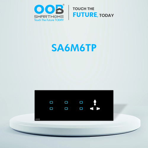 Nubee Home Automation Touch Switches Sapphire Series Sa6M6Tp - Color: Black