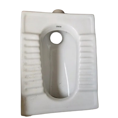 Orissa Pan Toilet Seat - Ceramic, Standard Size, White | Smooth Glazed Surface, Water-Efficient Flush, Anti-Skid Footrests