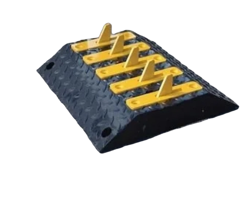 Single Directional Traffic Flow Spike Barrier - Color: Yellow And Black