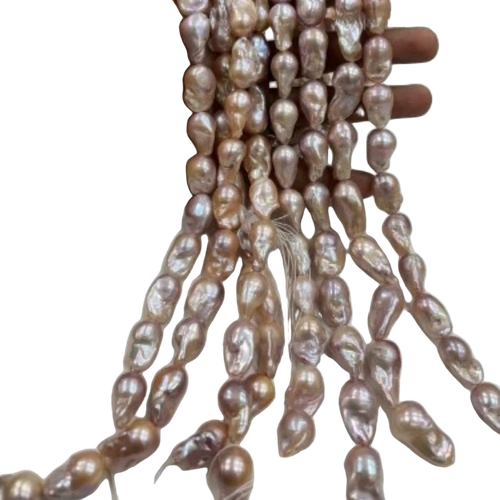 Natural Baroque Pearls - Freshwater, Baroque Shape, AAA Grade | Brown Color, Very High Luster, Fully Drilled, Custom Size