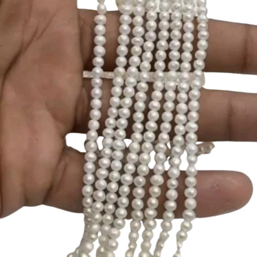 Natural Freshwater Pearls - 3mm Size, White Color | Natural, Grade A, Customizable Size