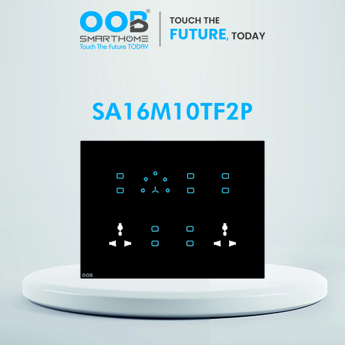 Nubee Home Automation Touch Switch Sapphire Series Sa16M10Tf2P - Color: Black & White