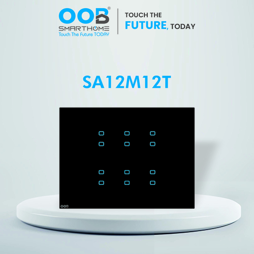 Nubee Home Automation Touch Switches Sapphire Series Sa12M12T - Color: Black & White