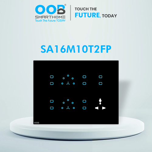 Nubee Home Automation Touch Switches Sapphire Series Sa16M10T2Fp - Color: Black & White