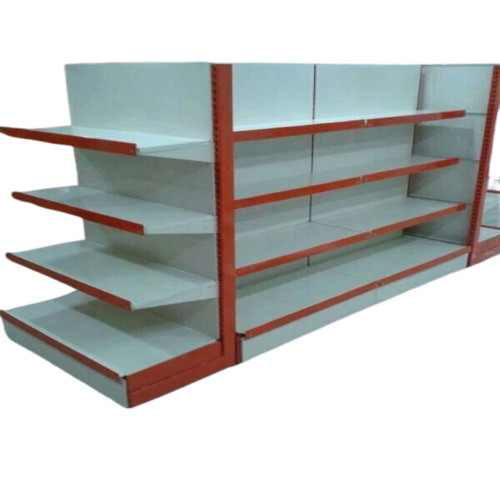 Supermaker Center Rack - Mild Steel 6 Feet Silver, Powder Coated | Free Standing, 4 Shelves, Industrial Use