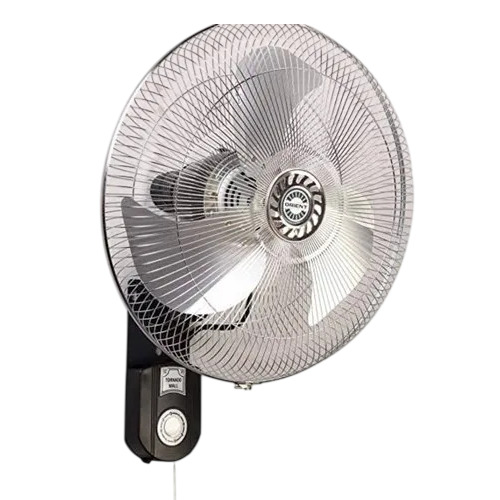 Tornado Wall Fan 18" - Metal Silver Blades, 450mm, 70W, Black | Wall Mounted, Electric Air Cooling Fan