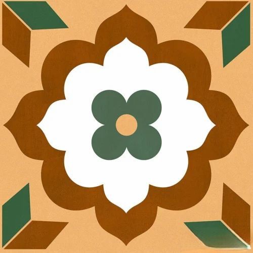 Athangudi Gold Deco Vitrified Tile - Color: Multi Color