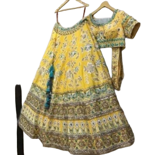 Embroidery Yellow Lehenga