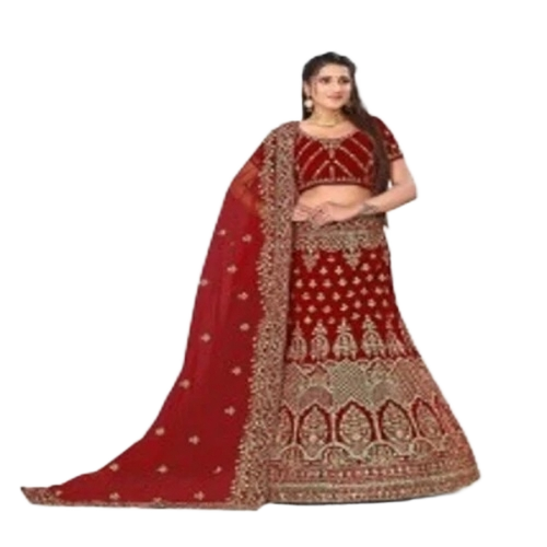 Maroon Lehenga - Soft Touch Fabric, Embroidered Ethnic Wear | Breathable, Wear Resistant, No Color Fade