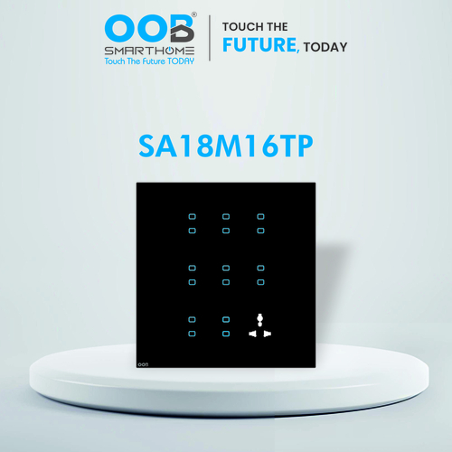 Nubee Home Automation Touch Switch Sapphire Series Sa18M16Tp - Color: Black & White