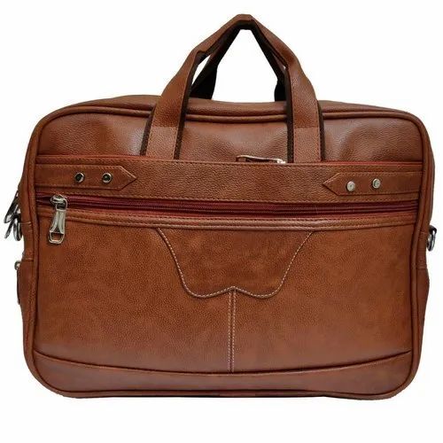 Designer Leather Laptop Bags - Color: Brown