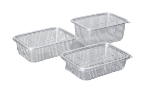 600 Ml Pet Hinged Box - Color: Transparent