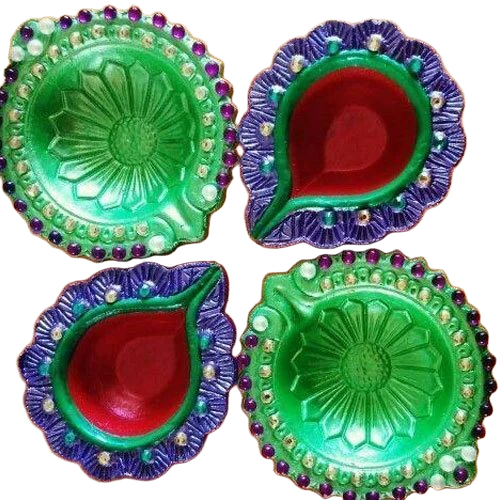 Decorative Clay Diya - Color: .