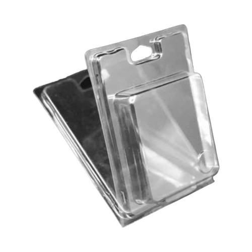 PET Square Clamshell Blister Packaging - Clear PET, Standard Size, White | Snap-Lock Closure, Lightweight Recyclable, Durable Protection