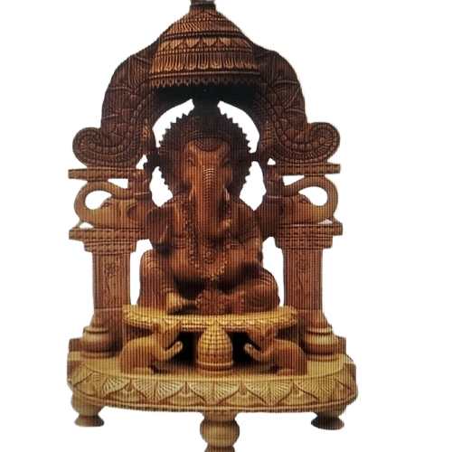 तीक लकड़ी का भगवान गणेश की मूर्ति