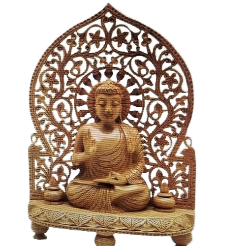लकड़ी से उकेरा हुआ बुद्ध प्रतिमा