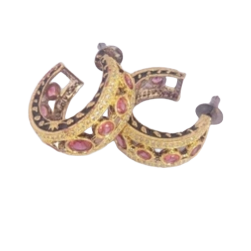 Brass Gold Plated Hoop Earrings