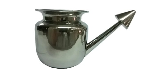 Clinical Stainless Steel Neti Pots - Stainless Steel, Round Shape, Silver | Durable, Rust Resistant, Leak Proof, Lightweight, Ergonomic Spout