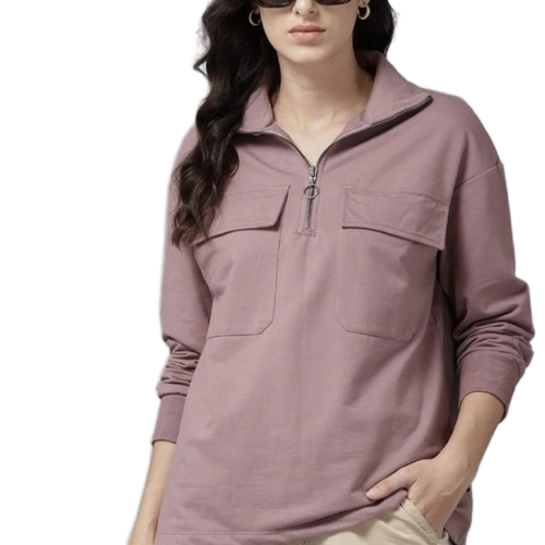 Ladies Oversized Pockets Sweatshirt