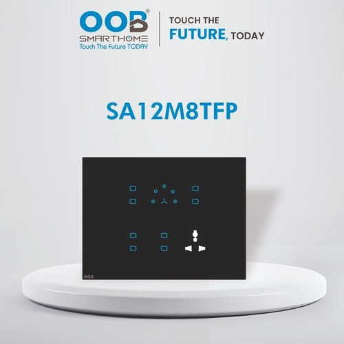 Nubee Home Automation Touch Switch Sapphire Series Sa12M8Tfp - Color: Black & White