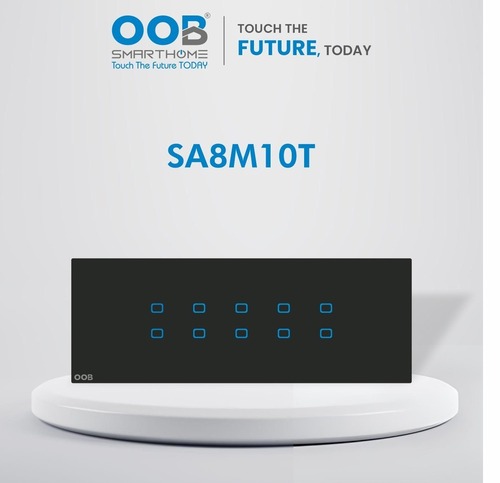 Nubee Home Automation Touch Switches Sapphire Series Sa8M10T - Color: Black & White