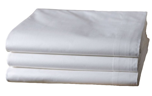 White Plains Bed Sheet - 100% Cotton Full Size White, Shrink Resistant, Breathable, Wrinkle Resistant, Durable Stitching