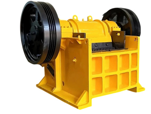 Industrial Jaw Crusher - Cast Iron, Standard Table Size, Yellow, 440V | Heavy Duty, Automatic, PLC Control, High Efficiency