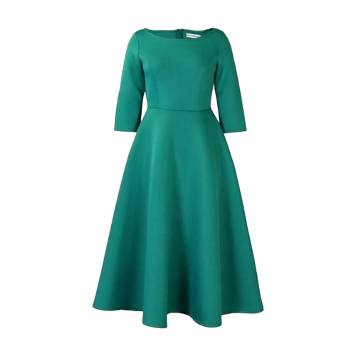Women Long Dress - Cotton, Customized Size, Multiple Colors | Breathable, Light Weight, Washable, Off-Shoulder, 3/4th Sleeve, Party Wear