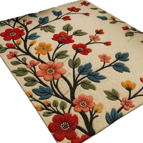 Flower Design Floor Carpet