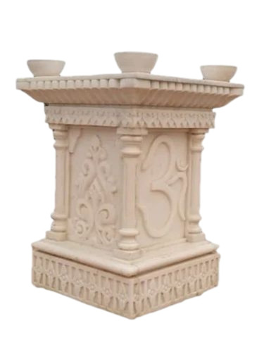 White Carving Marble Tulsi Pot